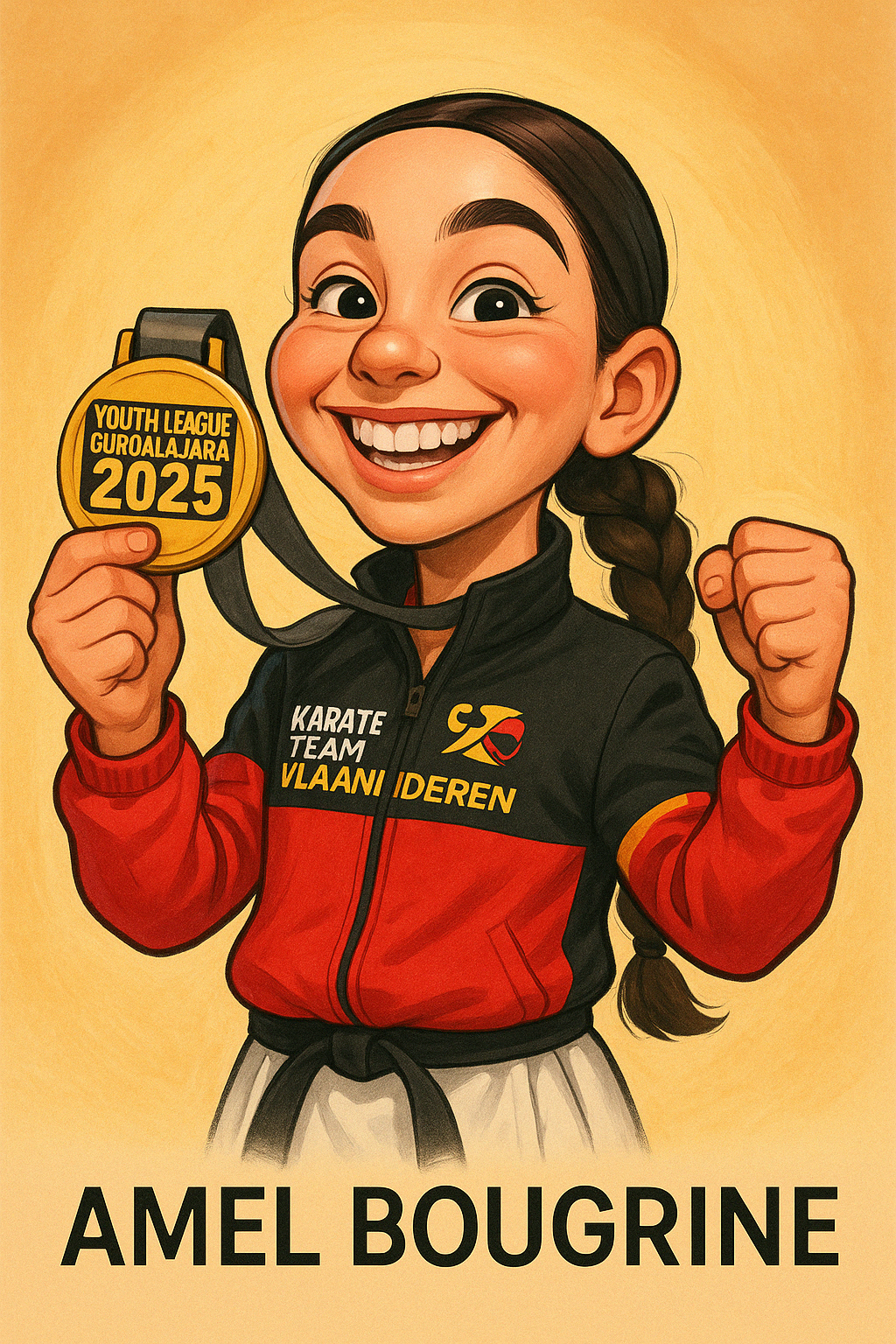 Amel Caricature Karate Vlaanderen